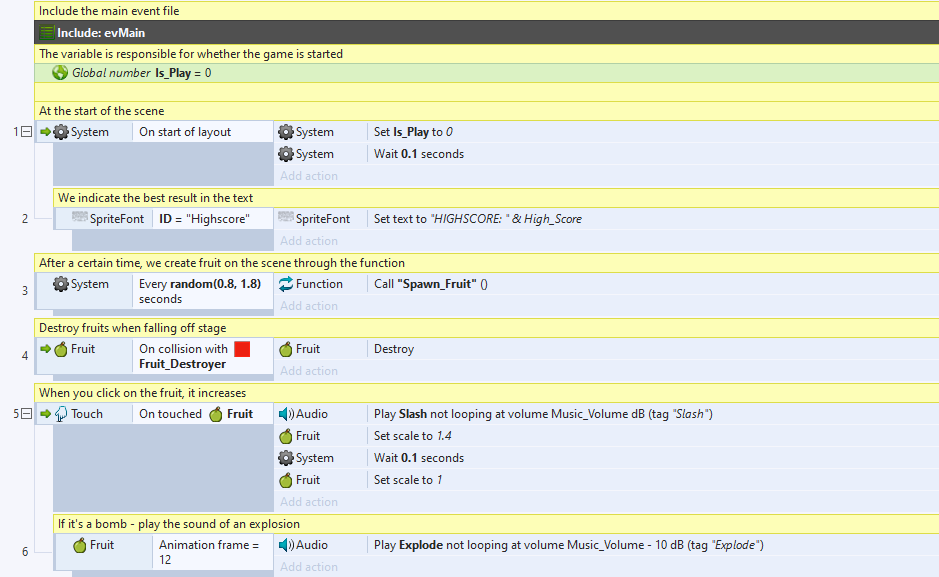 Event Sheets