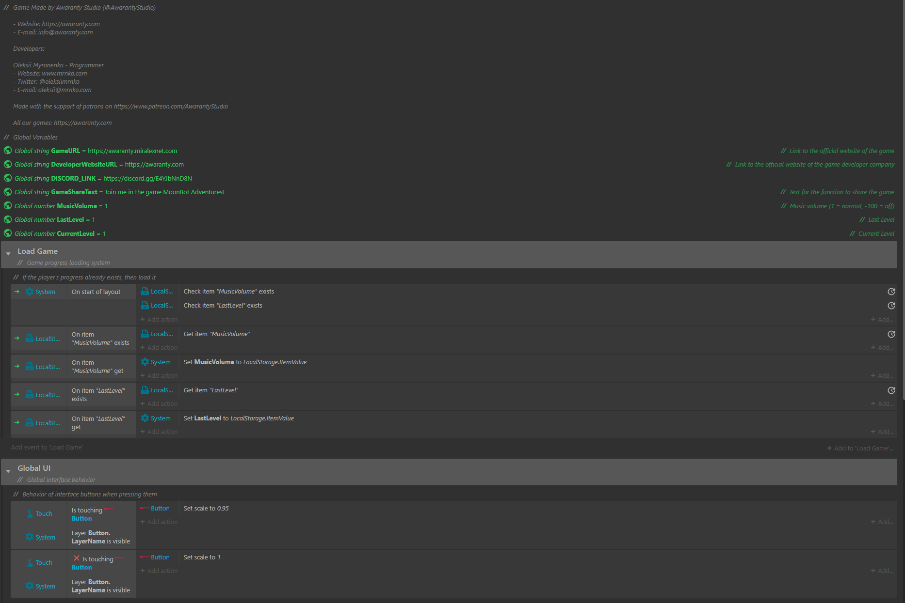 Event Sheets